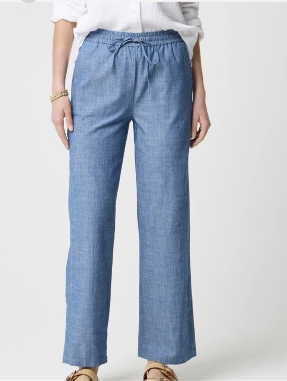 J. Crew Chambray Drawstring Pants 4 NWT NEW